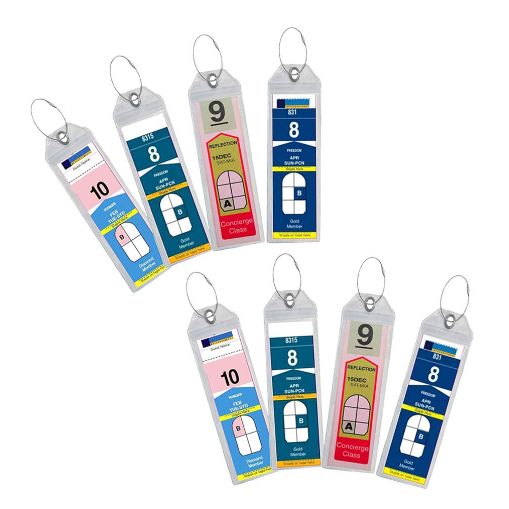 LIOOBO 8pcs ID Card Badge Holder Waterproof Clear PVC Card Sleeve Case Cover with Lanyard Plastic Card Sleeves, Soft ID Card Holders Protector Sleeves for Insurance Card, Debit Card, Business Card