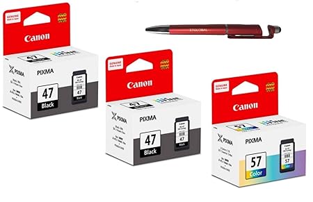 Canon Pg 47 Twin Cl 57 Ink Cartridge Combo Compatible With Pixma E400 E410 E417 E460 E470 E477 E480 E3170 E3177 E4270 Printers Bundle With Itglobal 3 In 1 Multi Function Pen