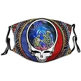 Grateful Skull Mouth Mask Adjustable Dustproof Respirator Dancing Bear Face Mouth Cover Headband Balaclavas Dust Masks (Cool 
