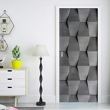 Jiedoud Selbstklebende 3D-Türaufkleber PVC Wasserdicht Stereo Abstrakt