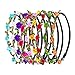 eBoot 9 Pieces Multicolor Flower Headband Women Girl Fashion Floral Crown Garland Headbands with Elastic Ribbon