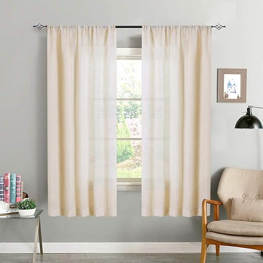 Amazon Com Taupe Open Weave Sheer Curtains 72 Inches Crosshatch