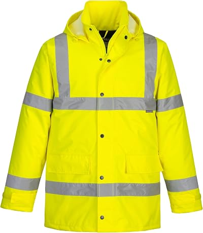 Portwest S460 Hi Vis Winter Jacket Waterproof Reflective Bio Motion Yellow XS