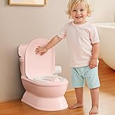 CheerTry 2-in-1 Toddler Potty Training Toilet - Larger Potty Chair & Detachable Training Seat for Boys & Girls Ages 1-3 with Flushing Sound, Wipes Storage, Toilet Paper Holder
