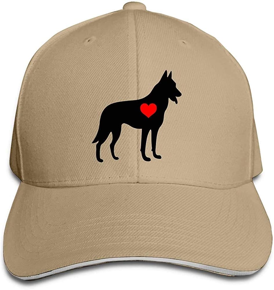 Yuanmeiju Baseball Cap German Shepherd Heart Cotton Trucker Hat Adjustable Retro Sports and