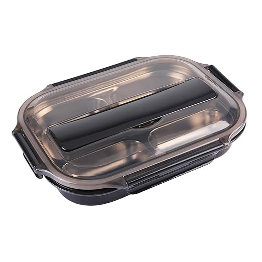 Fiambrera de acero inoxidable con 4 rejillas de gran ...