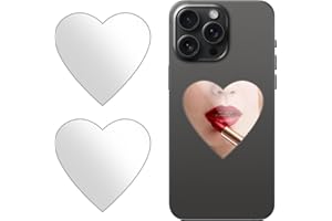 Cavdycidy Special-shaped Mirror Decal for Smartphone，Stick-On Make up Mirror Sticker on Phone Case Back，Special-shaped Mirror Phone Charm （2 Pack ）