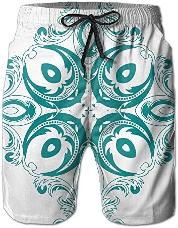 Bxse Floral Ornament Casual Classic Men's Shorts Beach Running Short Pants Hot Swimming Trousers Board Shorts With Pockets