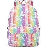LI-LOVE Backpack for Girls Teens Kids College Middle Elementary High School Student Bookbags Rainbow Unicorn Book Bag Travel Backpacks Waterproof Laptop Back Pack