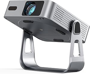 Smart Beamer Offizielle App Mini Projektor 4K mit Autofokus ＆ Trapezkorrektur, VOPLLS 700ANSI 1080P Full HD WiFi6 Bluetooth Beamer Klein Heimkino/Outdoor Projector für Handy (Silber)