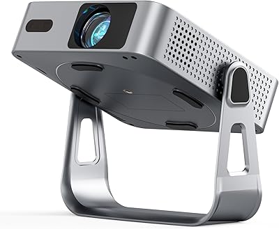 Smart Beamer Offizielle App Mini Projektor 4K mit Autofokus ＆ Trapezkorrektur, VOPLLS 700ANSI 1080P Full HD WiFi6 Bluetooth Beamer Klein Heimkino/Outdoor Projector für Handy (Silber)
