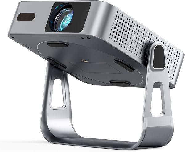 Smart Beamer Offizielle App Mini Projektor 4K mit Autofokus ＆ Trapezkorrektur, VOPLLS 700ANSI 1080P Full HD WiFi6 Bluetooth Beamer Klein Heimkino/Outdoor Projector für Handy (Silber)