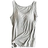 Womens Modal Built-in Bra Padded Camisole Yoga Tanks Tops