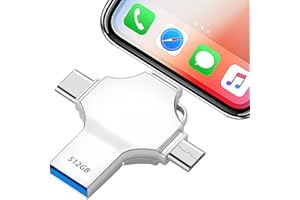 Photo Stick USB Flash Drive 512GB AOIRHLA - 4 in 1 USB 3.0 High Speed Thumb Drive Memory Stick Portable Mini Jump Drive Storage Device for Smartphone/Laptop/PC/Android External Data Storage