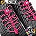 No Tie Shoelaces - Easy To Install Elastic Shoe Laces for Kids and Adults - Pink