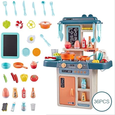 Roebii Kids Kitchen Pretend Play Cooking Set 36 Pcs Toys