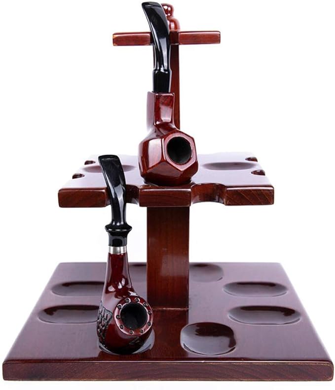 FHUILI Wooden Tobacco Pipe Stand Wooden Beautifully