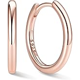 ChicSilver Sterling Silver Hoop Earrings for Women Hypoallergenic 925 Sterling Silver Huggie Earrings for Women Dainty Earring (8/10/12/14/16/18/20MM)