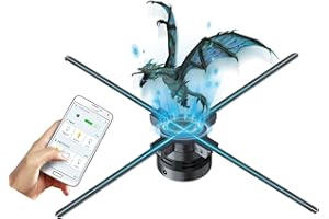 Missyou 3DHologramFan Display Projector,22“ Christmas tree with Bluetooth, Versatile Picture Fan Spinner for Shops, Bars, Casinos - Holographic Fan Projector with Halloween Video