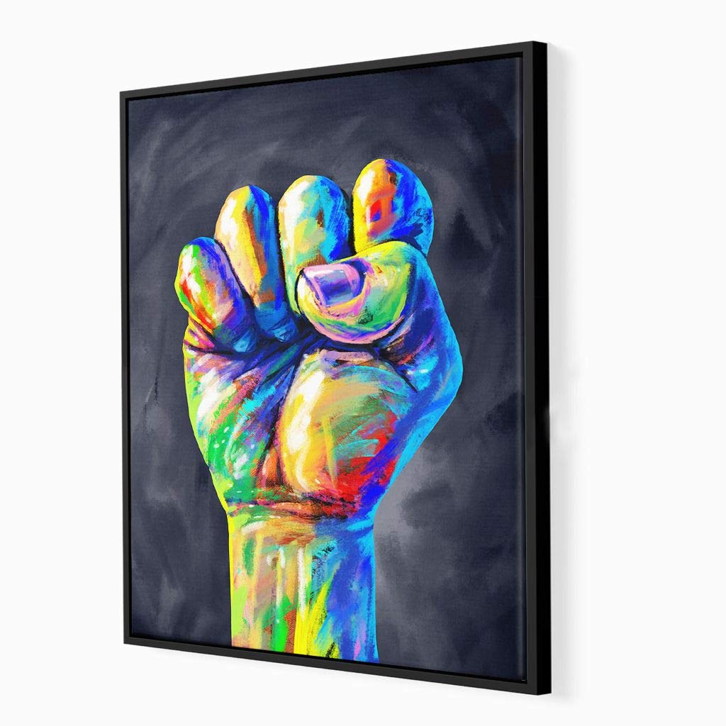 NicheCanvas - The Resistance, 30x40 Floating Frame, Ready to Hang Wall Art, Handcrafted Canvas Print