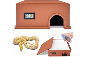 KFPSHLQE Reptile Hide Snake Hide,with a Humidification Groove Equipped with a Temperature and Humidity Sensor,Humid Hideout for Snakes,Juvenile Ball Pythons, Lizards,Leopard Geckos and Other Small Reptiles.