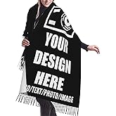 Custom Scarf Design Your Own Custom Winter Scarf Shawl Custom Logo Photo Fringed Scarf for Anniversary Family Friend