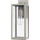 GLOBE Electric 44838 Bowery 1-Light Outdoor Indoor Wall Sconce, Matte Gray, Clear Glass Shade