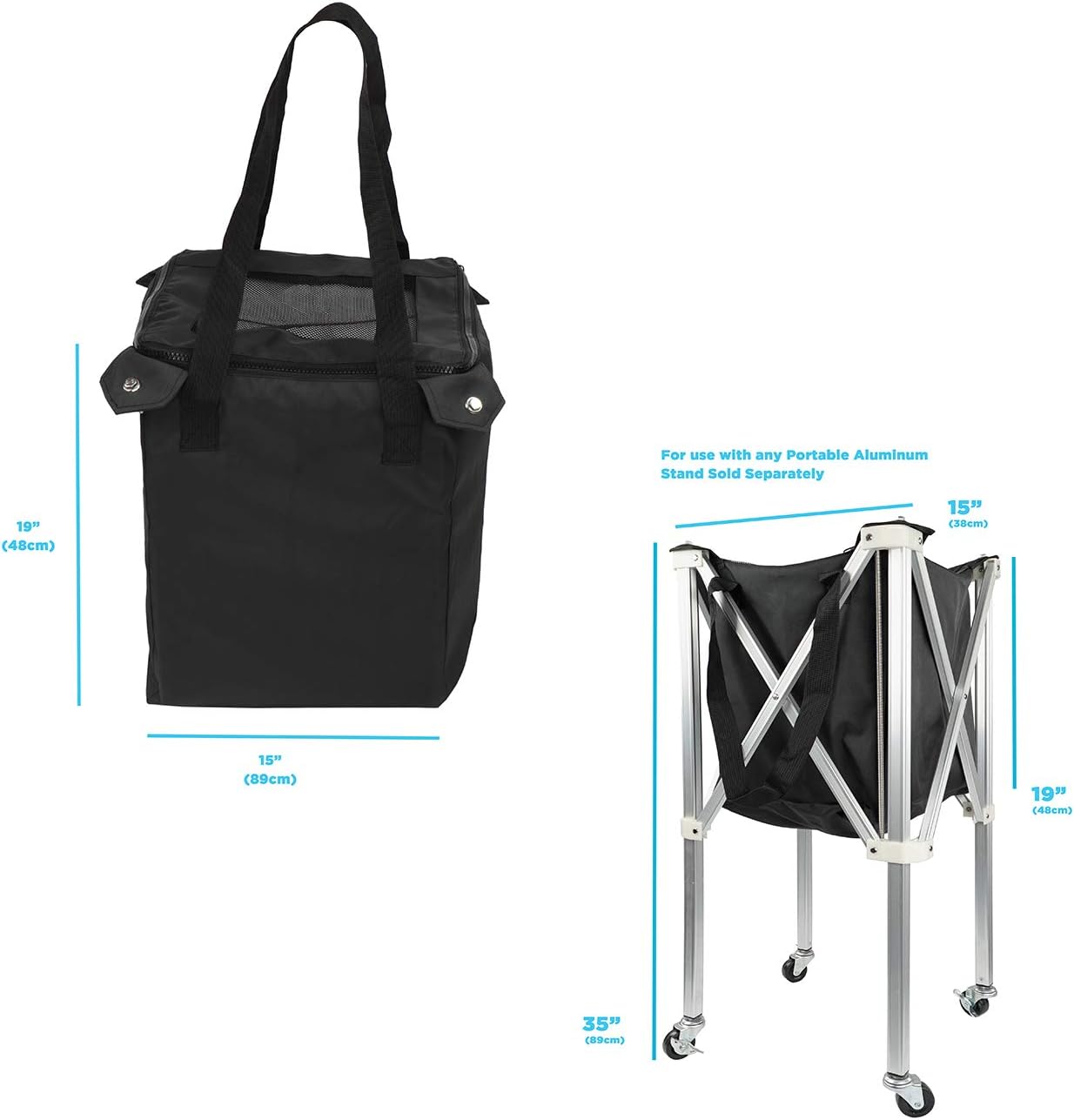 Get Out! Portable Tennis Ball Hopper Basket Replacement Carrier Bag for 150 Racquetball, Pickleball, Baseball, Badminton : Sports & Outdoors