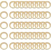 UNICRAFTALE 50Pcs Real 18K Gold Plated Round Linking Rings 8mm Hollow Circle Bezel Linking Rings Stainless Steel O Ring Golden Round Circle Frames Connectors Ring Jewelry