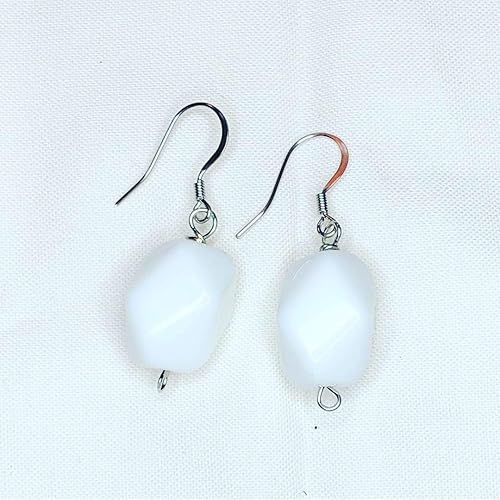 Amazon Com Natural Stone White Onyx Earrings Handmade