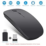 Rechargeable Wireless Mouse, Topist 2.4Ghz Slim