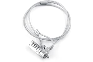 Notebook Security Lock, Silver Cable Chain Theft Deterrent Professional 4 Digit Password Lock Cable for Notebook PC