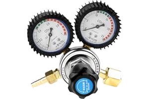CO2 Gas Regulator for Draft Beer, Dual Stage G5/8 CO2 Tank Regulator for Kegerator – Compatible with Homebrew & Commercial Be