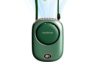 AOCOOLFAN Portable Neck Fan, Handheld Mini Fan Small Personal Fan, Hand Held Fan USB Rechargeable Eyelash Fan for Kids Girls Boys Woman Man Home Outdoor Travel (Dark Green)