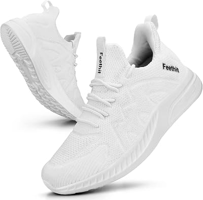 Feethit Women Trainers Casual Sneakers Lightweight Breathable White 5.5