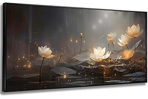 Gold Wall Decor large Artwork 75x150 CM Flower Pictures Wall Decor Gray Painting for Living Room Home Office Decor