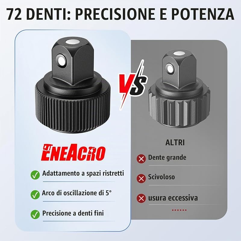 Set Chiavi a Bussola 46 Pezzi con 1/4", Bussole, Estensioni, Bits, Acciaio Cromo-Vanadio, Custodia Inclusa - Set Chiavi a Cricchetto Completo