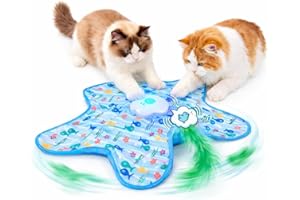Rotating Interactive Cat Toys with Squeaker for Interactive Playing, Anxiety Relief Boredom Rechargeable Automatic Moving Con