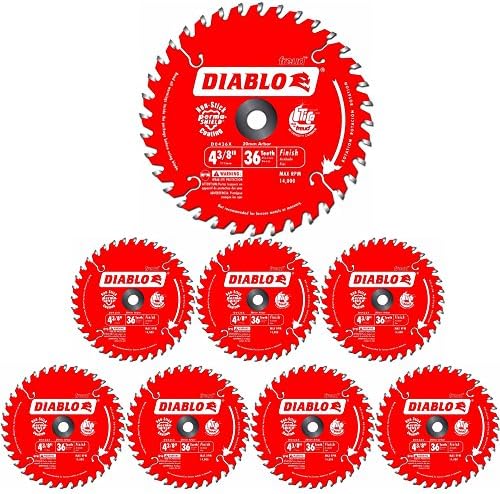 Freud D0436X Diablo 4-3/8-Inch 36 Tooth ATB Saw Blade 20-Millimeter Arbor & 3/8-Inch Reducer Bushing (8 Pack)