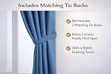 John Aird Blackout Curtains Pencil Pleat with Tie Backs Blue 66 x 72 inches 2 view 3