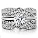 TwoBirch Sterling Silver Infinity Bypass Engagement Ring Guard with Cubic Zirconia (0.74 ct. tw.)