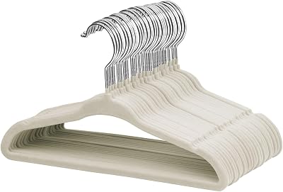 ManGotree Baby Velvet Hangers 30 Pack Non-Slip Space Saving Beige