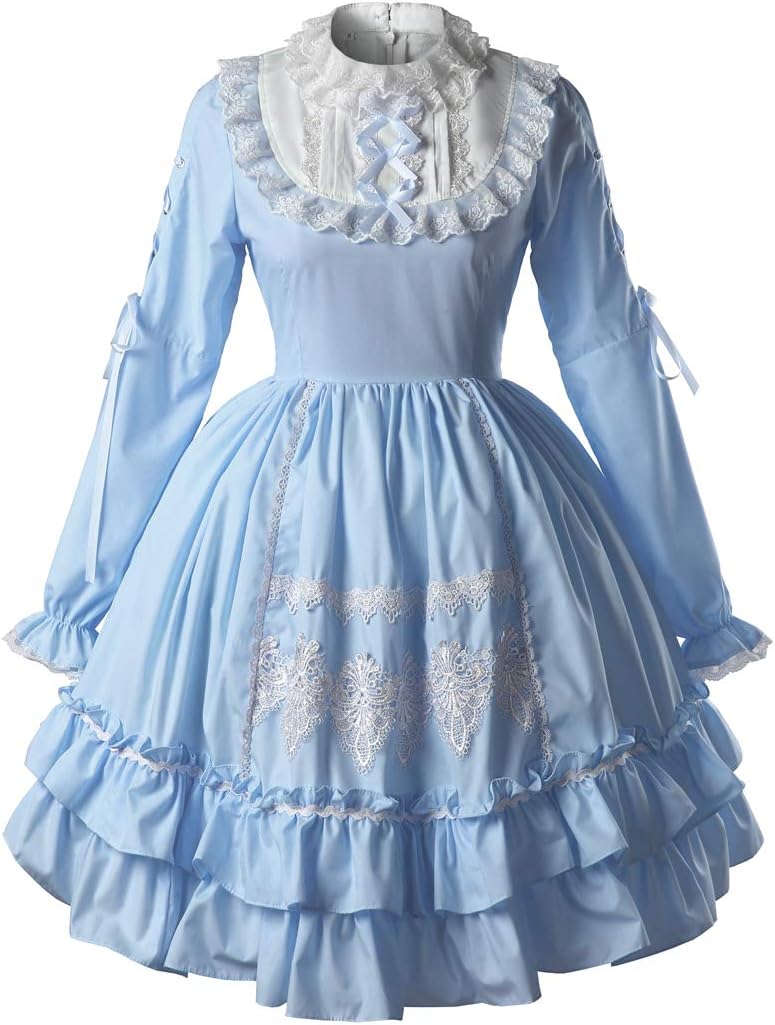 Women Vintage Gothic Classic Sweet Princess Lolita Dress Cosplay Costume for Girl
