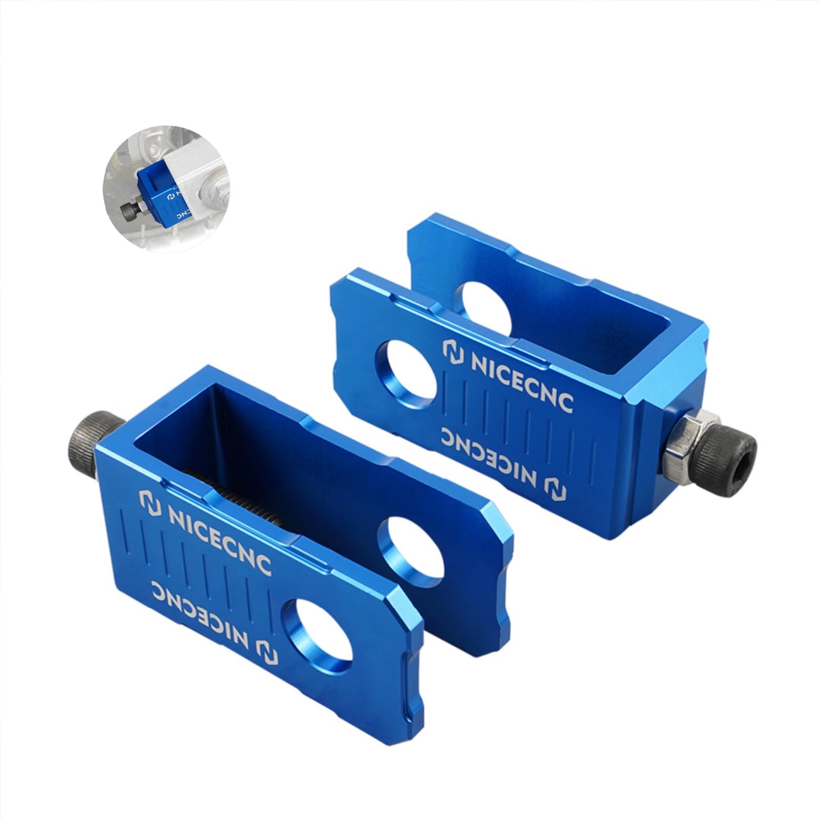 Photo 1 of NICECNC Motorcycle Rear Chain Adjuster Axle Block Aluminum Compatible with Yamaha YZ80 1993-2001 YZ85 2002-2018,CNC-machined,See Fitment