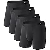 Separatec Mens Underwear with Separate Pouch Moisture Wicking Micro Modal Boxer Briefs Seamless Underwear with Fly 4 Pack