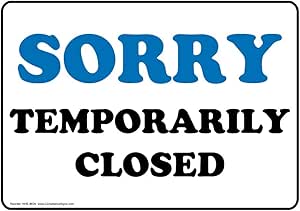 Amazon.com : Sorry Temporarily Closed Sign NHE-8635 Restroom Closed