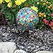 Lily's Home Colorful Mosaic Glass Gazing Ball, Designed with a Stunning Holographic Square Mosaic Pattern to Bring Color and Reflection to Any Home and Garden, (10