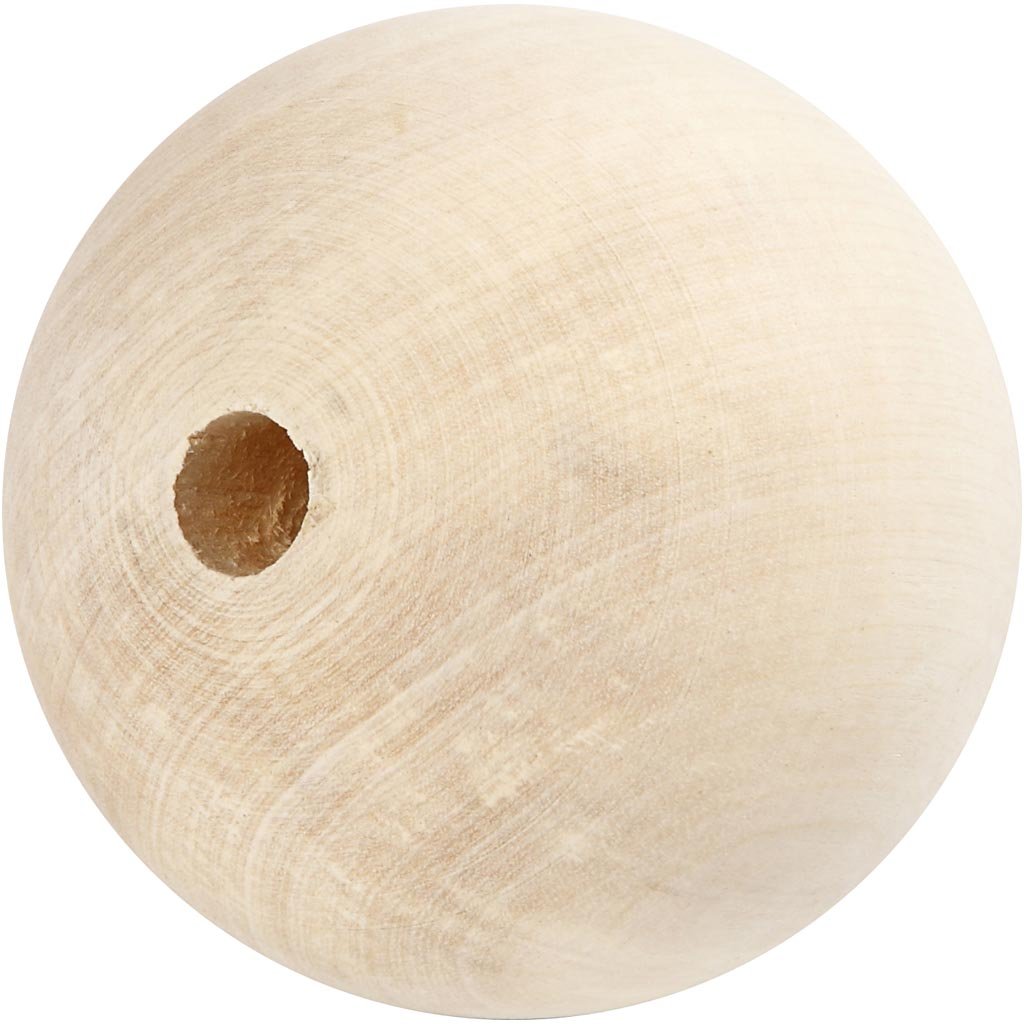 Wooden bead, D: 80 mm, hole size 12 mm, grass tree, 1pc