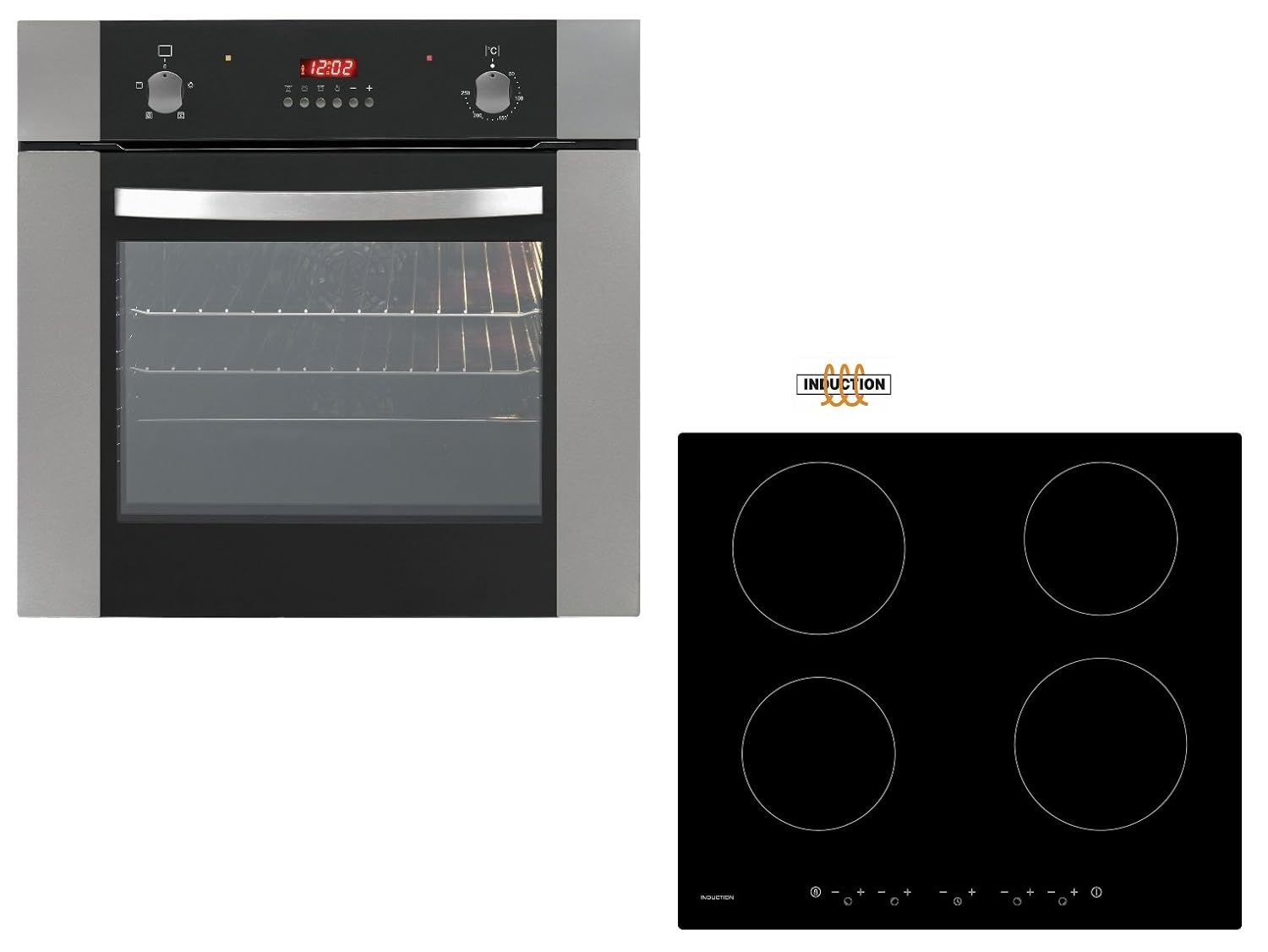 Oven & Induction Hob Bundle Iberna HOF605.1SS Stainless Steel 60cm