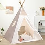 Trafagala Kids Teepee Tent White 160cm Indoor Outdoor Playhouse Wigwam view 4